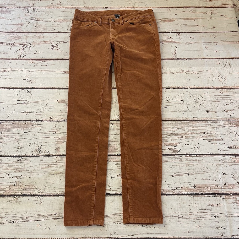 Patagonia Pants Womens 29 Orange‎ Brown Corduroy Slim Organic Cotton Inseam 31"